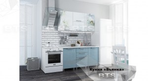 Кухня с фотопечатью Бьянка 1500 Голубые блестки (BTS)